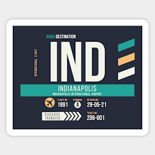 Indianapolis (IND) Airport Code Baggage Tag Magnet